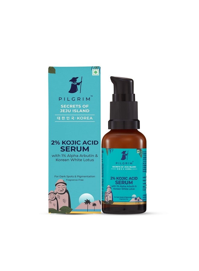 PILGRIM 2% Kojic Acid Serum For Face (30 Ml) With 1% Alpha Arbutin & Korean White Lotus For Acne & Darks Spots| Anti-Pigmentation Face Serum For Men & Women | For All Skin Types  - Image 1