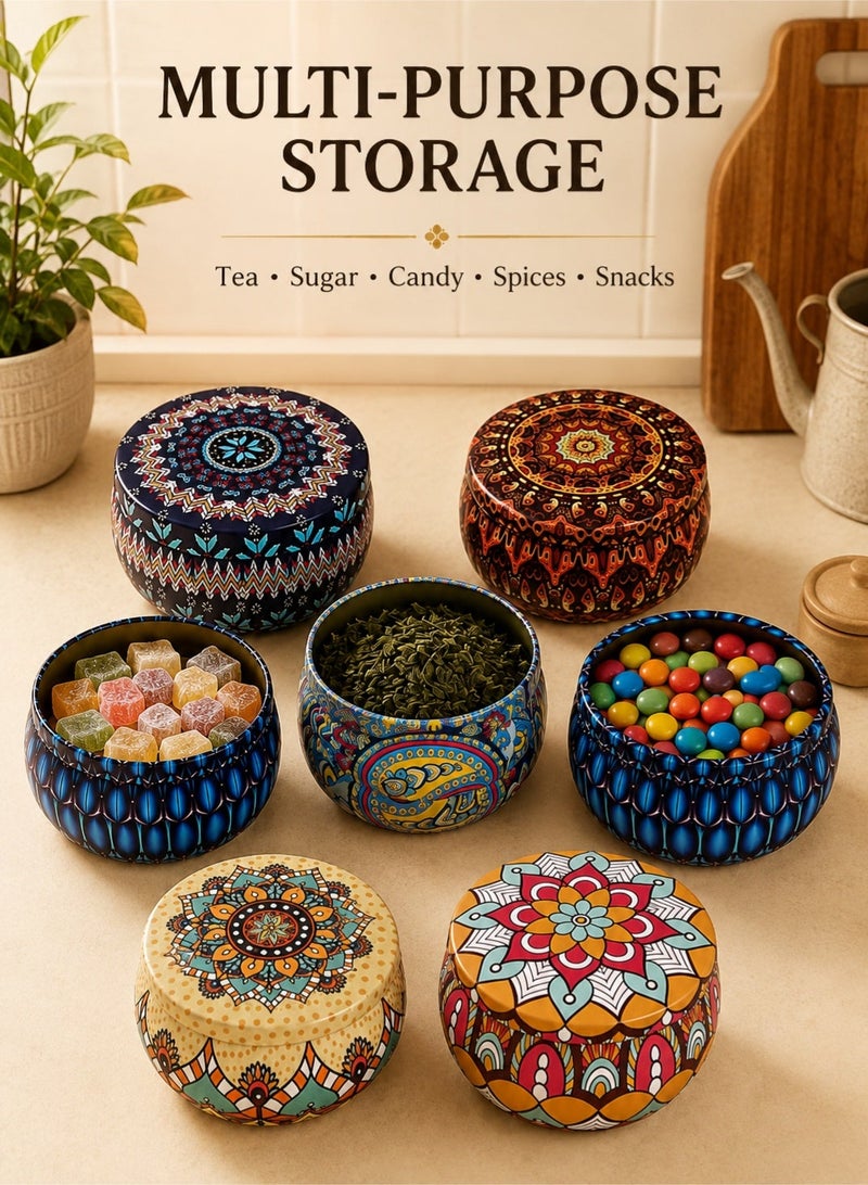 Monda 6-Piece Airtight Vintage Kitchen Storage Jar Set – Metal Canisters for Sugar, Coffee, Tea & Spices – Retro Pantry Organizer Containers for Kitchen Storage - Image 3