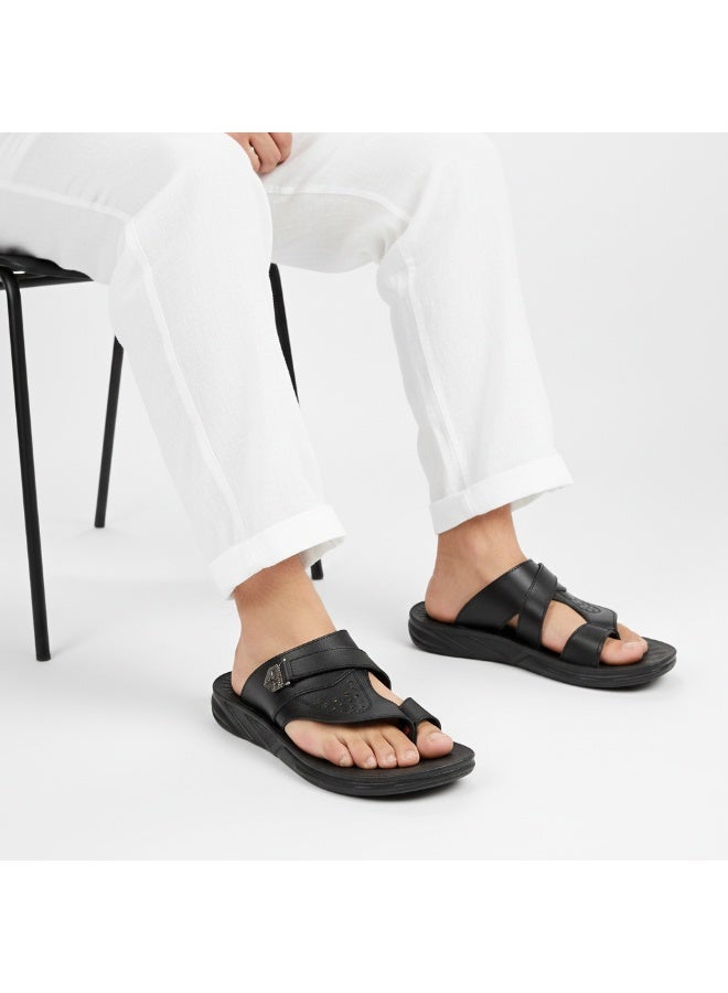 Men's black leather slippers – a modern, comfortable design with high-quality materials and a cushioned orthopedic insole – ideal for everyday wear and outings - Image 1
