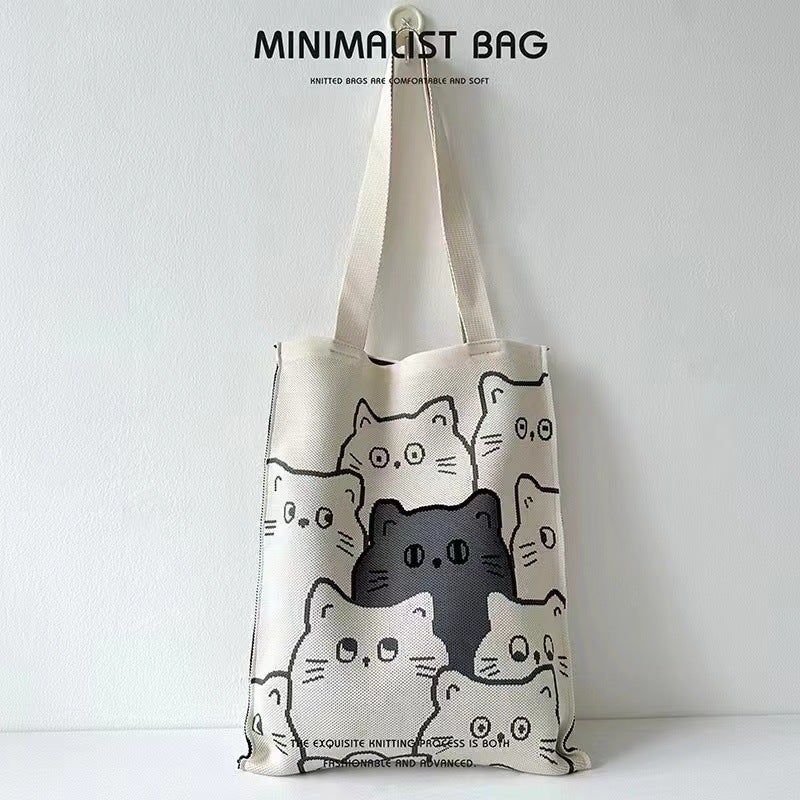 Lite Knitted Bag Crossbody Bag Gift Bag Fashion Wrist Bag Internet Popular Handbag Women'S Knitted Bucket Bag Joker Bag - Image 3