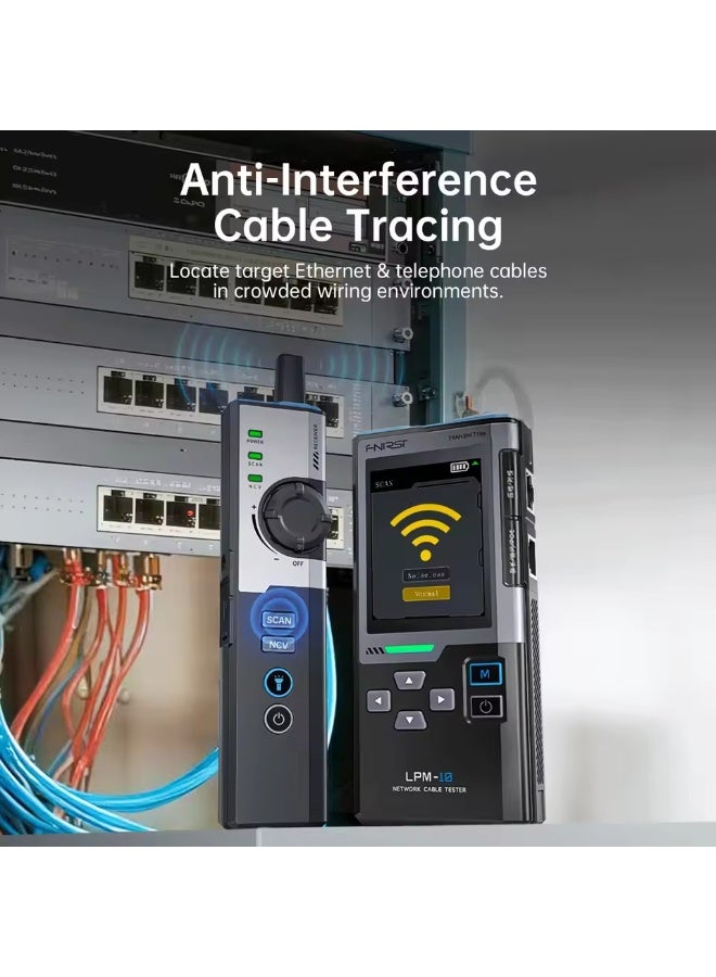 فنيرسي جهاز FNIRSI LPM-10C لاختبار كابلات الشبكة (RJ45 وRJ11)، مزود بوظيفة PING ومسح عناوين IP وكاشف PoE، وأداة لتحديد أماكن الأعطال في كابلات LAN. - Image 5