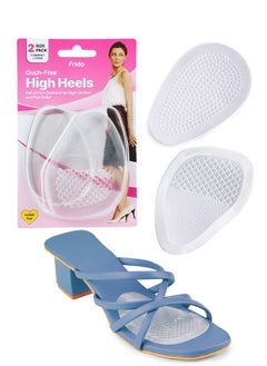 Frido Frido Ouch Free High Heels Ball of Foot Cushions, Anti-Skid Reusable Metatarsal Pads with Soft Gel Cushion, Pain Relief, Blister Prevention, Pack of 2 Pairs (1 Wide & 1 Compact)  - Image 1