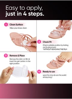 Frido Frido Ouch Free High Heels Ball of Foot Cushions, Anti-Skid Reusable Metatarsal Pads with Soft Gel Cushion, Pain Relief, Blister Prevention, Pack of 2 Pairs (1 Wide & 1 Compact)  - Image 5