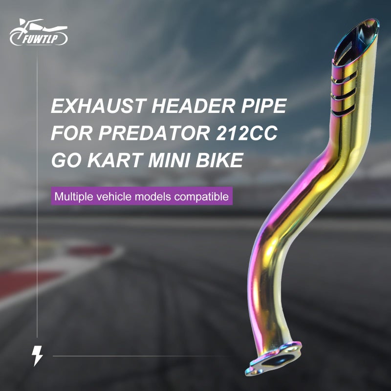 FUWTLP Exhaust Header Pipe Kit For Predator 212cc 224cc 196cc For Coleman CT200u CT200u-ex BT200X KT196 6.5hp Baja Warrior MB200 GX160 GX200 Clone Engine Go Kart Mini Bike Colorful - Image 2