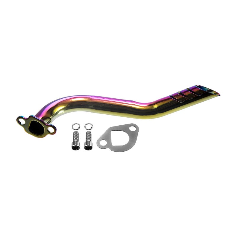 FUWTLP Exhaust Header Pipe Kit For Predator 212cc 224cc 196cc For Coleman CT200u CT200u-ex BT200X KT196 6.5hp Baja Warrior MB200 GX160 GX200 Clone Engine Go Kart Mini Bike Colorful - Image 1