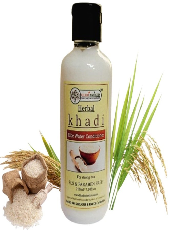 Khadi Rishikesh Herbal Rice Water Conditioner for Control Hair Fall-Firzz Free Hair-Hair Silky Shine Smooth-Women & Men-210x2=420Ml-SLS & Paraben Free - Image 2