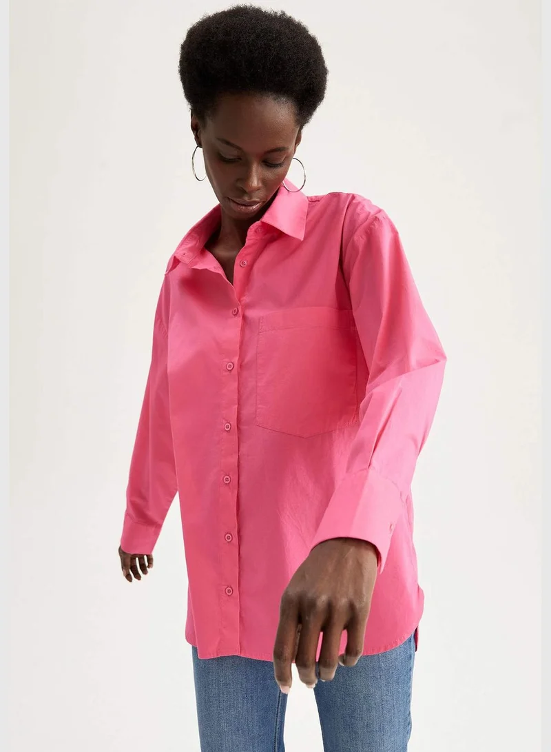 DeFacto Woman Oversize Fit Woven Long Sleeve Shirt