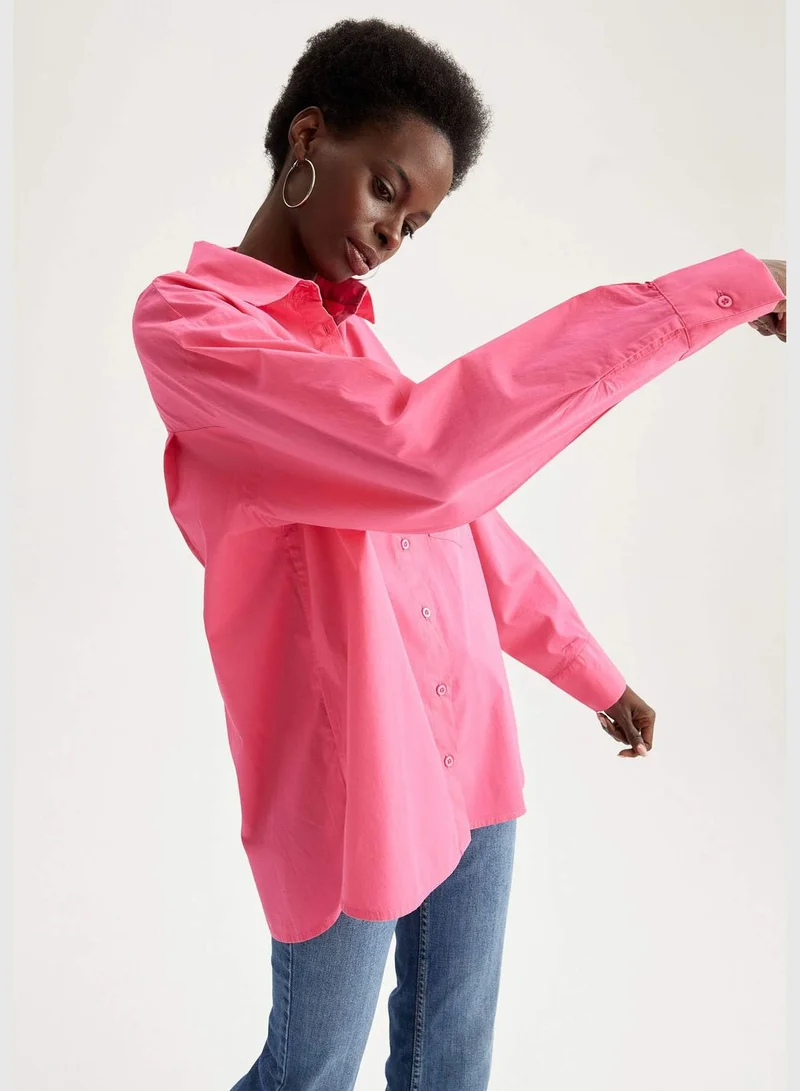 DeFacto Woman Oversize Fit Woven Long Sleeve Shirt