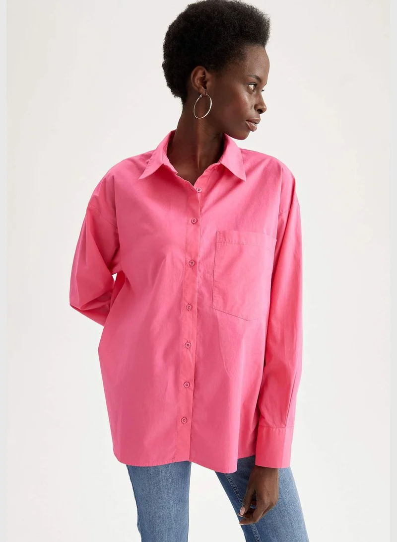 DeFacto Woman Oversize Fit Woven Long Sleeve Shirt