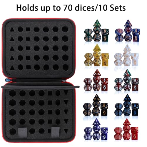 Baval Bavel DND Dice Case with Detachable Dice Sponge and Tray, D6 D20 Set Case for Dungeons and Dragons RPG, MTG, Table Games - Image 4