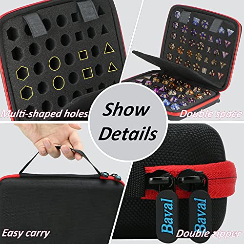 Baval Bavel DND Dice Case with Detachable Dice Sponge and Tray, D6 D20 Set Case for Dungeons and Dragons RPG, MTG, Table Games - Image 3
