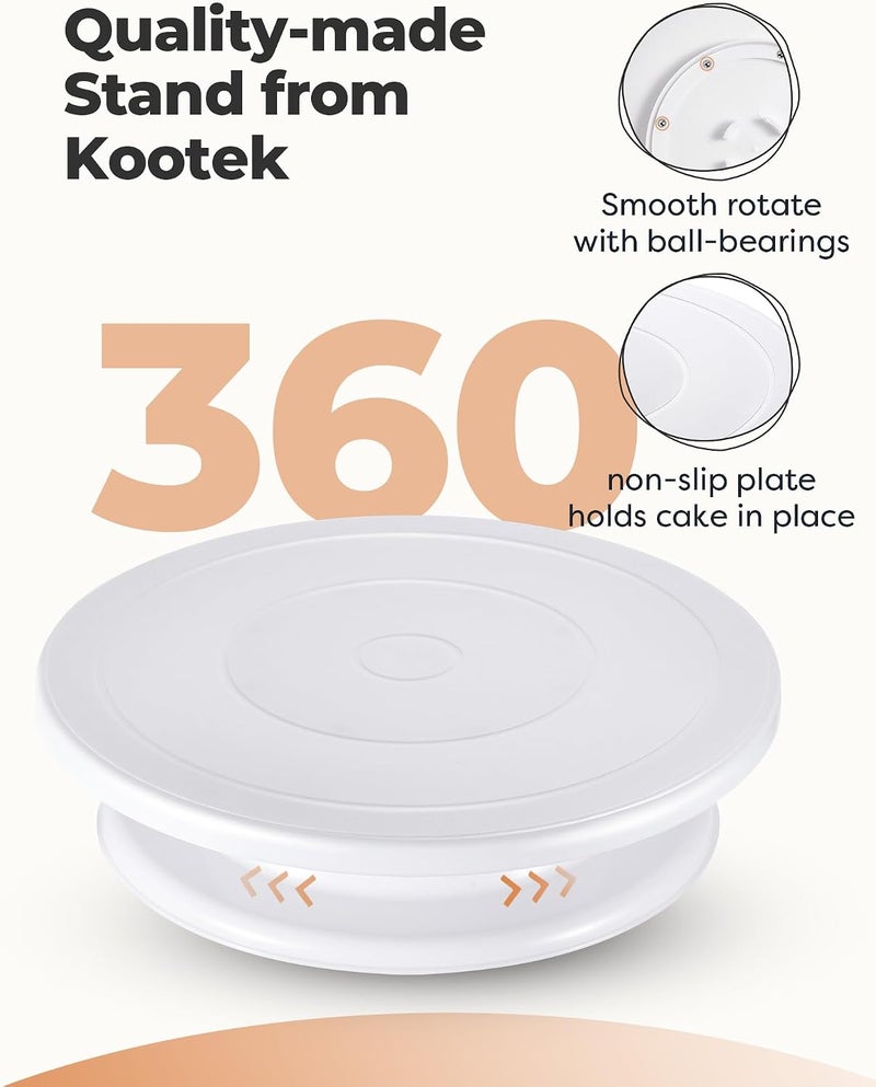 Kootek 71PCs Cake Decorating Supplies Kit with Turntable, Piping Tips, Spatulas, and Piping Bags - Image 3