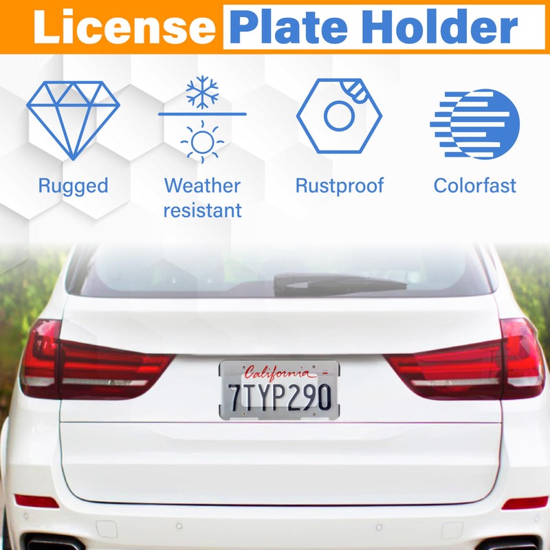 BFXM Rear License Plate Frame Bracket, Car License Plate Holder Mounting Kit, Compatible for BMW 1/2/3/4/5/6 Series, 328i 323i 528i M3, 2002-2019 Mini Cooper, 51187160607 & 511882380615/51188238061 - Image 5