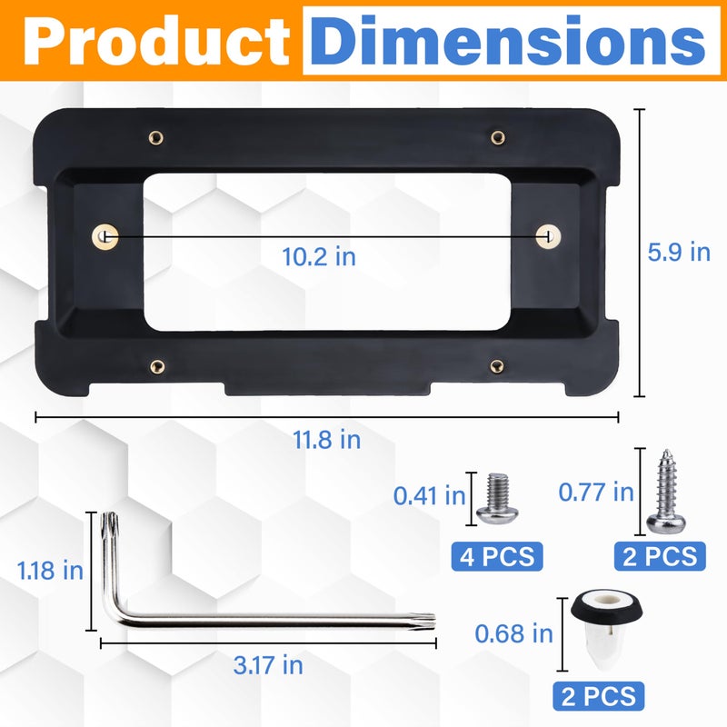 BFXM Rear License Plate Frame Bracket, Car License Plate Holder Mounting Kit, Compatible for BMW 1/2/3/4/5/6 Series, 328i 323i 528i M3, 2002-2019 Mini Cooper, 51187160607 & 511882380615/51188238061 - Image 2