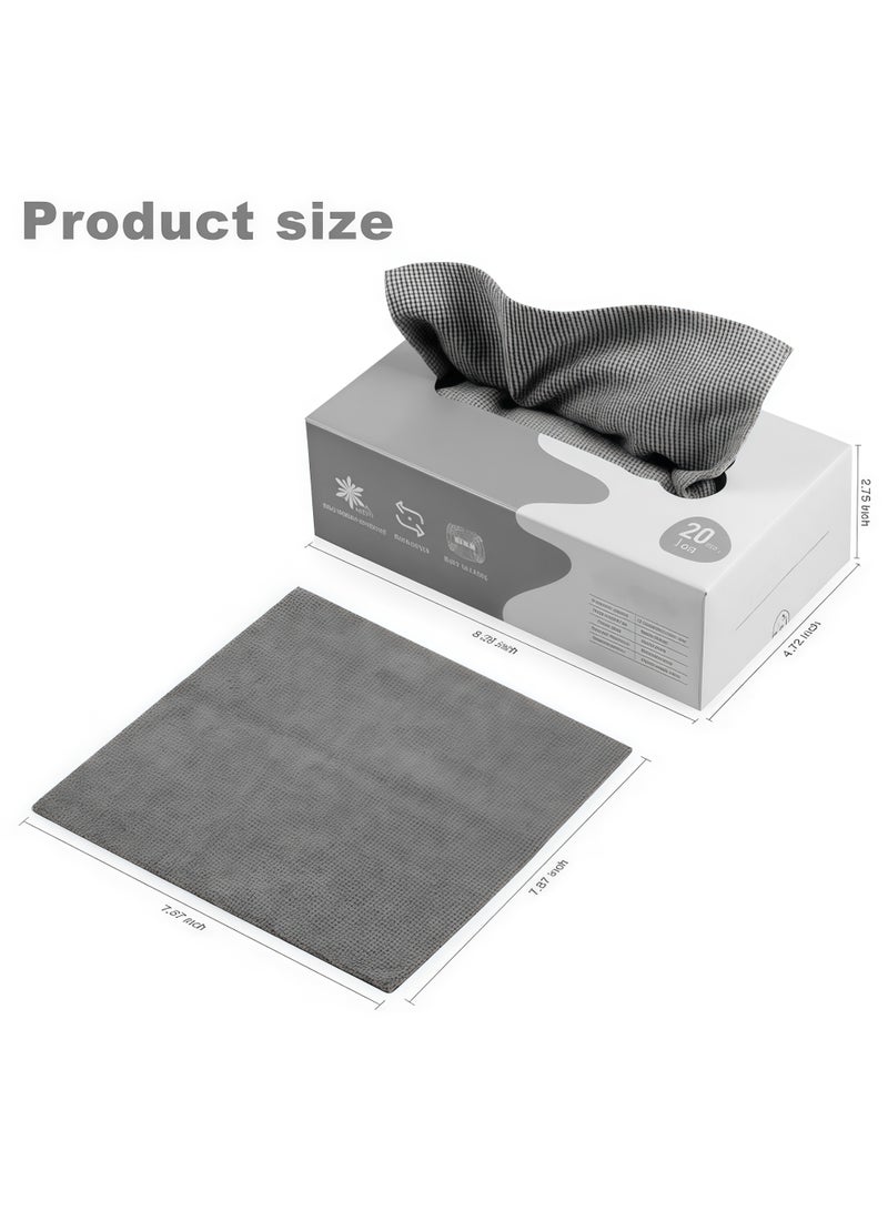 XiuWoo Cleaning Cloths，Kitchen Cleaning Cloths，Microfiber Towel，Reusable Dish Cloths with Dispenser Box，Kitchen Dish Cloth Dish Towels，Washable Wipes Dish Towel Rolls Soft Durable And Absorbent（20PCS/Box） - Image 2
