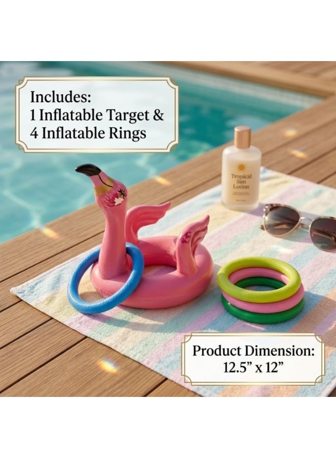 Best Brands Inflatable Flamingo Ring Toss Game for Kids & Adults, Colorful Flamingo Hoop Toss Game, Fun Outdoor Lawn & Pool Game, Family Party Game for Backyard, Beach & Gatherings - Image 4