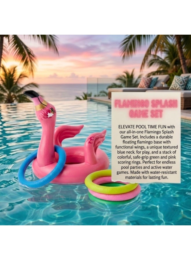 Best Brands Inflatable Flamingo Ring Toss Game for Kids & Adults, Colorful Flamingo Hoop Toss Game, Fun Outdoor Lawn & Pool Game, Family Party Game for Backyard, Beach & Gatherings - Image 3