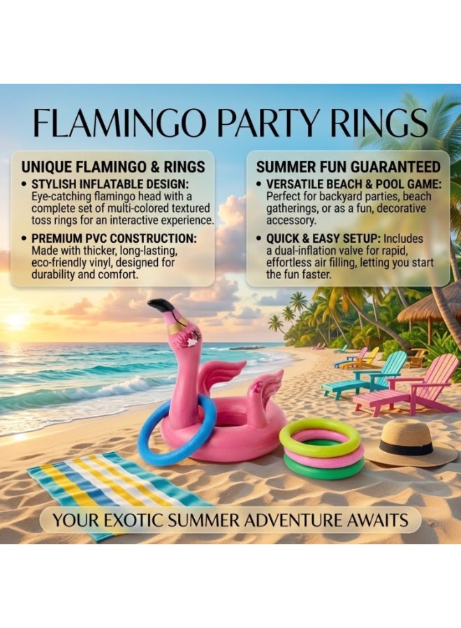 Best Brands Inflatable Flamingo Ring Toss Game for Kids & Adults, Colorful Flamingo Hoop Toss Game, Fun Outdoor Lawn & Pool Game, Family Party Game for Backyard, Beach & Gatherings - Image 5