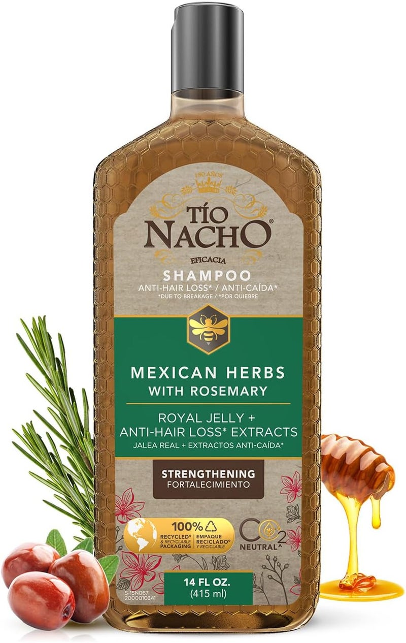 Tio Nacho Tío Nacho Mexican Herbs Shampoo with Royal Jelly and Rosemary - 14 Fl Oz - Image 1