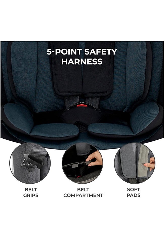 360 تدوير أمان مقعد سيارة  مع نظام ISOFIX ورباط علوي من عمر 0 إلى 12 سنة تقريبًا
