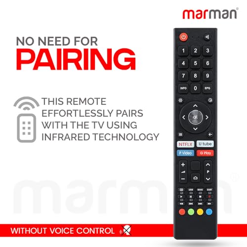 marman® Compatible with BPL Smart TV Remote Control Original Model 32H D5300 32H-D4301 43F-A4301 Suitable for Android HD 4k UHD LED QLED Televisions Non Voice Command with Hotkeys - Image 2