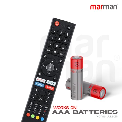 marman® Compatible with BPL Smart TV Remote Control Original Model 32H D5300 32H-D4301 43F-A4301 Suitable for Android HD 4k UHD LED QLED Televisions Non Voice Command with Hotkeys - Image 3