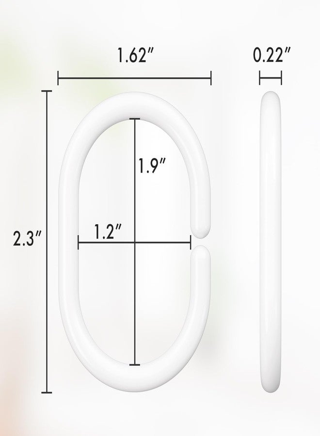 Amazer White Shower Curtain Hooks Rings, 24 Pcs Plastic Shower Curtain Rings, Plastic Shower Curtain Hooks for Bathroom Shower Rod, White Shower Hooks Rings Loops for Shower Curtain - Image 4