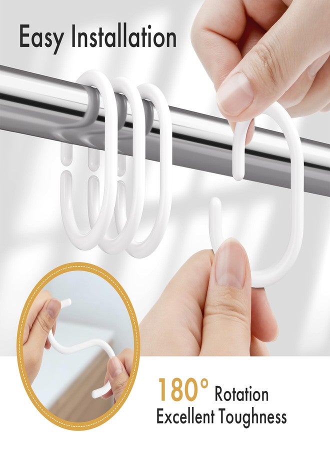 Amazer White Shower Curtain Hooks Rings, 24 Pcs Plastic Shower Curtain Rings, Plastic Shower Curtain Hooks for Bathroom Shower Rod, White Shower Hooks Rings Loops for Shower Curtain - Image 3
