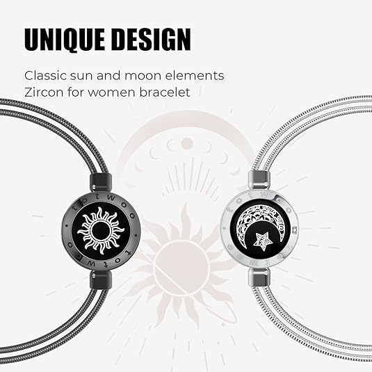 TOTWOO Touch Bracelets for Couples, Vibration & Light up for Love Couples Long Distance Relationship Gifts for Girlfriend Bluetooth Pairing Jewelry - Image 4