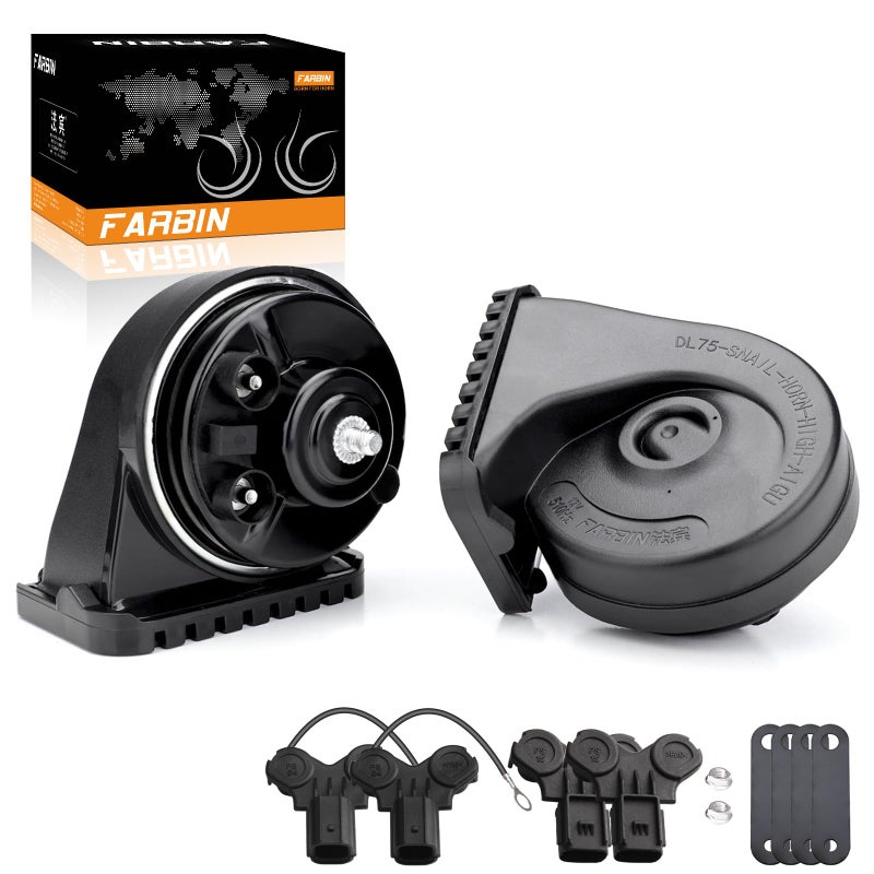 FARBIN Special Interface Auto Horn Compatible with HondaNew Civic 12V Car Horn Loud with Protective Grill DualTone Electric Snail Horns Waterproof and Dustproof with Cover