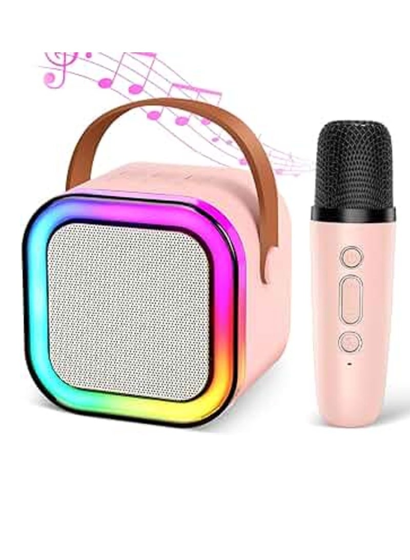 Karaoke Machine for Kids, Mini Karaoke Machine for Kids, Portable Mini Bluetooth Speaker with 1 Wireless Microphones, Christmas Birthday Toys Gifts for Boys & Girls - Image 1