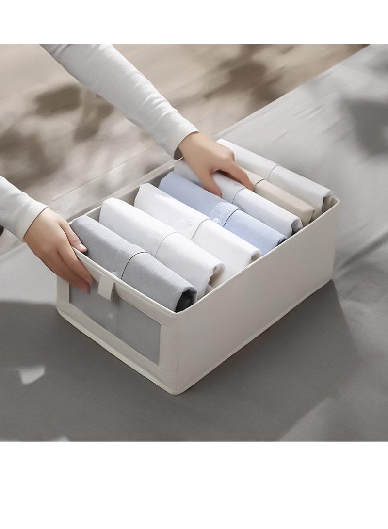 3PC's Clothes Storage Box – Foldable Wardrobe Organizer, Drawer Organizer, Made of Nonwoven. Ideal for Clothes & Books Storage Washable Closet Storage Basket for Neat and Efficient Organization. - Image 3