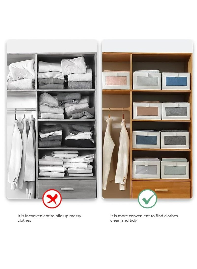3PC's Clothes Storage Box – Foldable Wardrobe Organizer, Drawer Organizer, Made of Nonwoven. Ideal for Clothes & Books Storage Washable Closet Storage Basket for Neat and Efficient Organization. - Image 4