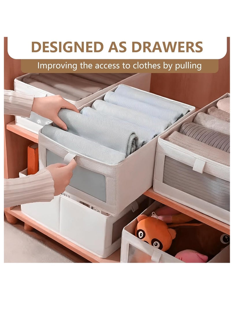 3PC's Clothes Storage Box – Foldable Wardrobe Organizer, Drawer Organizer, Made of Nonwoven. Ideal for Clothes & Books Storage Washable Closet Storage Basket for Neat and Efficient Organization. - Image 5
