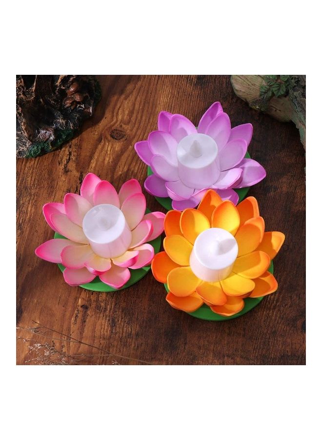 NIBEMINENT 4 Piece LED Candle Lotus Lantern Colorful Water Lily Wishing Lights For Pool Decor Multicolour  - Image 5