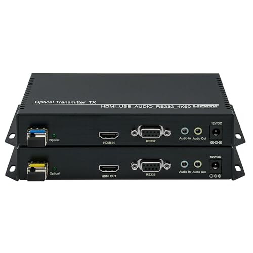 ORIVISION UHD 4K60HZ HDMI KVM Extender Over Fiber Optic Max 10km Uncompressed Transmission Single Mode 1 Core BiDirectional Audio Transmission USB20 External DevicesRS232 Optical Fiber Extender - Image 1