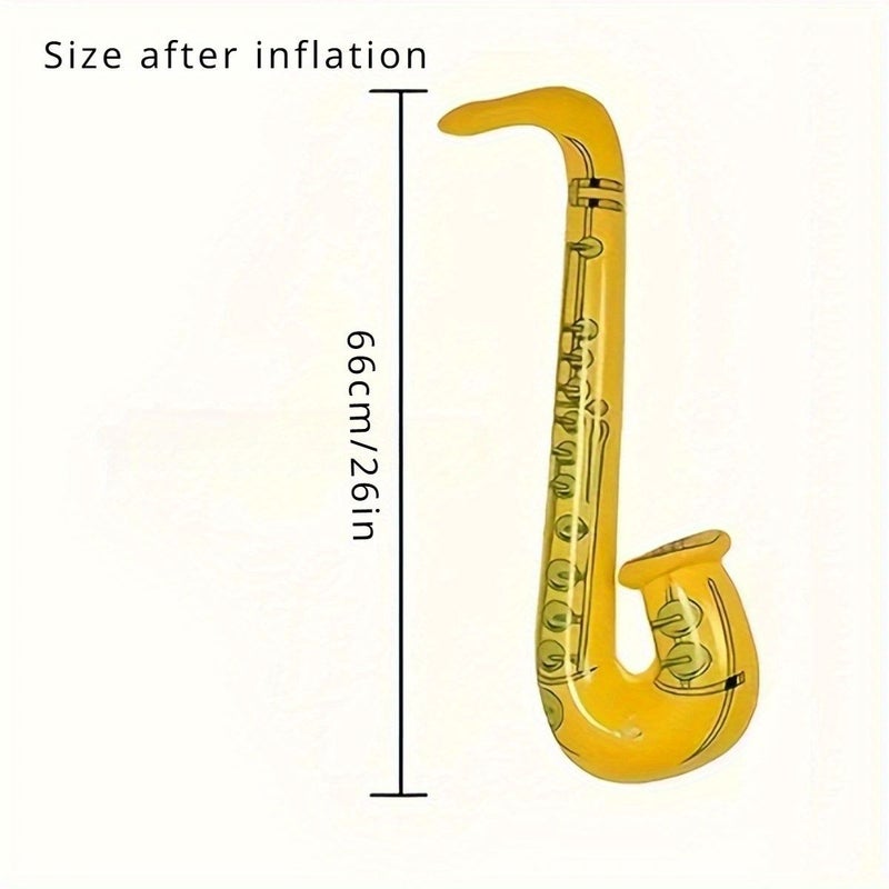 Set Of 3 Inflatable Saxophones Musical Instruments Party Favors - Image 2