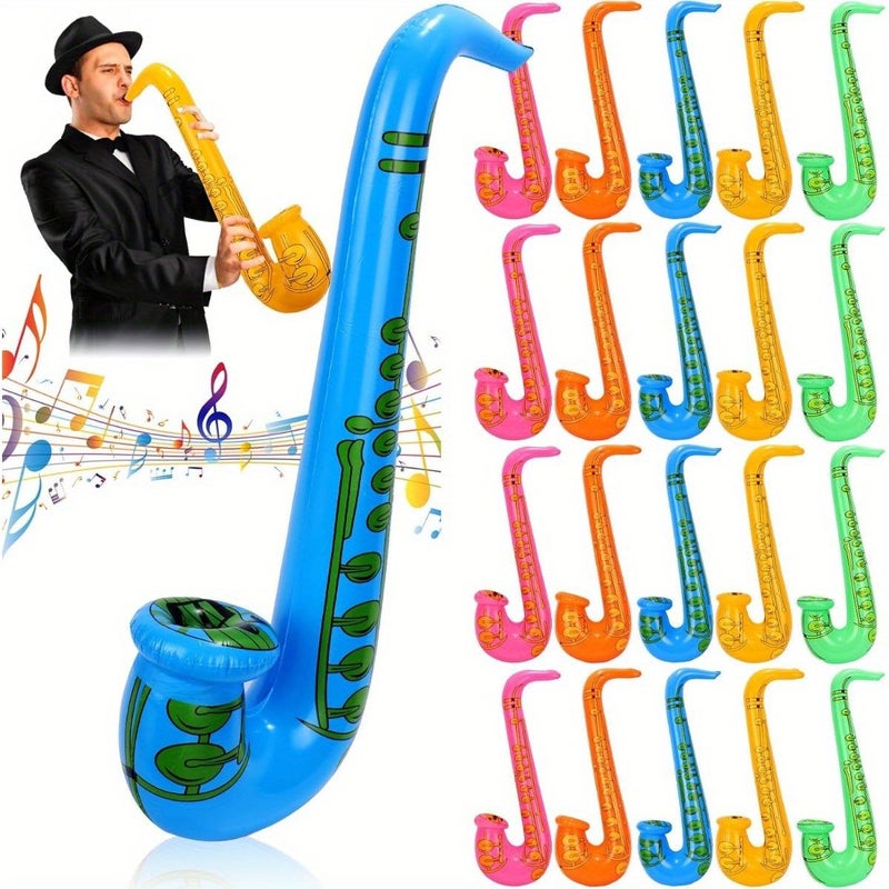 Set Of 3 Inflatable Saxophones Musical Instruments Party Favors - Image 1