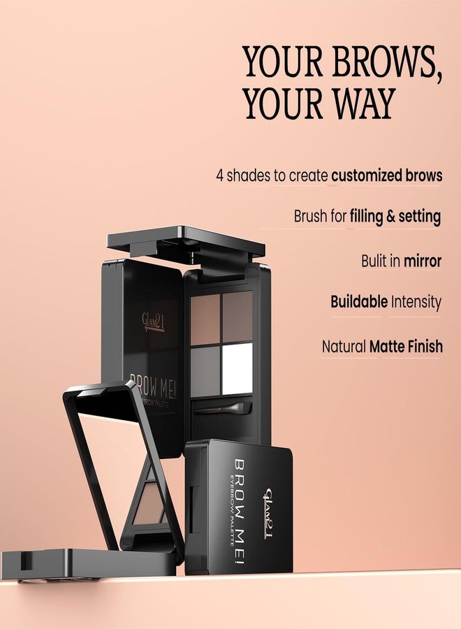 Glam 21 Glam21 4-in-1 eyebrow palette 01| Micro Pigments, Smudge Proof & Long Lasting | Eye Makeup Kit | 9 gm | Shade- 01 - Image 4