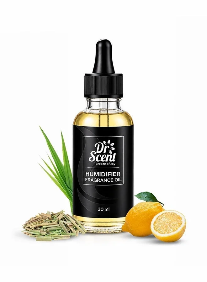 دكتور سينت Dr Scent Humidifier Fragrance Oil Lemongrass 30ml | Water-Compatible Humidifier Oil | Long Lasting Humidifier Scent | No Residue | IFRA Compliant | Premium Glass Bottle | For Humidifiers Only