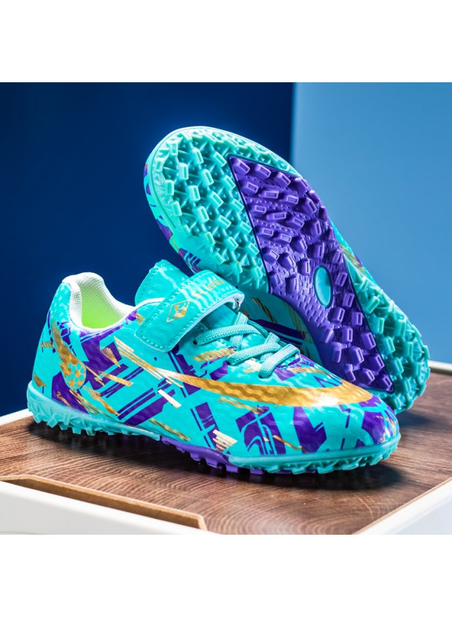 Children's Football Shoes with Velcro, Rotating Buttons, and Spikes for Primary School Students