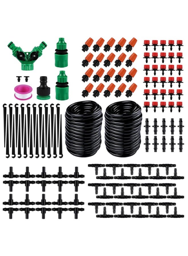 Automatic Micro-drip Irrigation Kit, Blank Distribution Tubing, Watering System, Dispensing Hose Mist Nozzle Dripper, 30m Adjustable Micro DIY Irrigation Kit Plant Water Saving System for Outdoor, Flowers, Lawns, Gardens - Image 1
