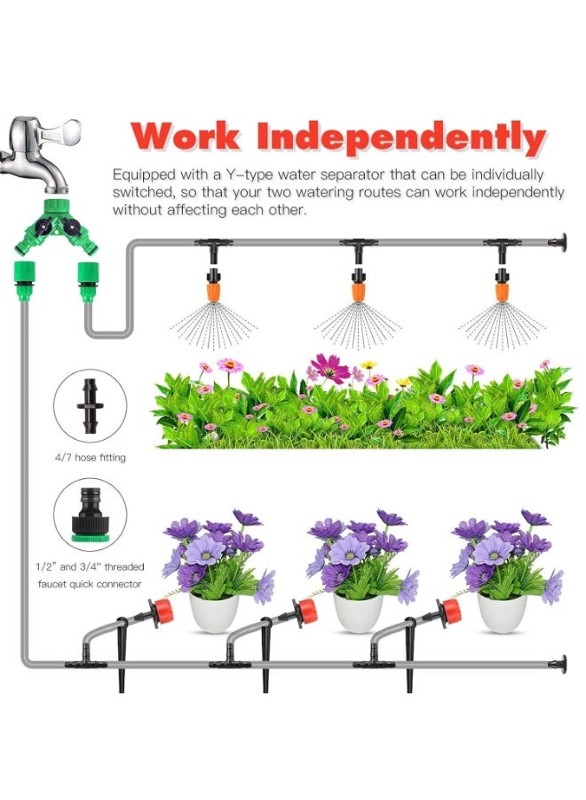Automatic Micro-drip Irrigation Kit, Blank Distribution Tubing, Watering System, Dispensing Hose Mist Nozzle Dripper, 30m Adjustable Micro DIY Irrigation Kit Plant Water Saving System for Outdoor, Flowers, Lawns, Gardens - Image 2