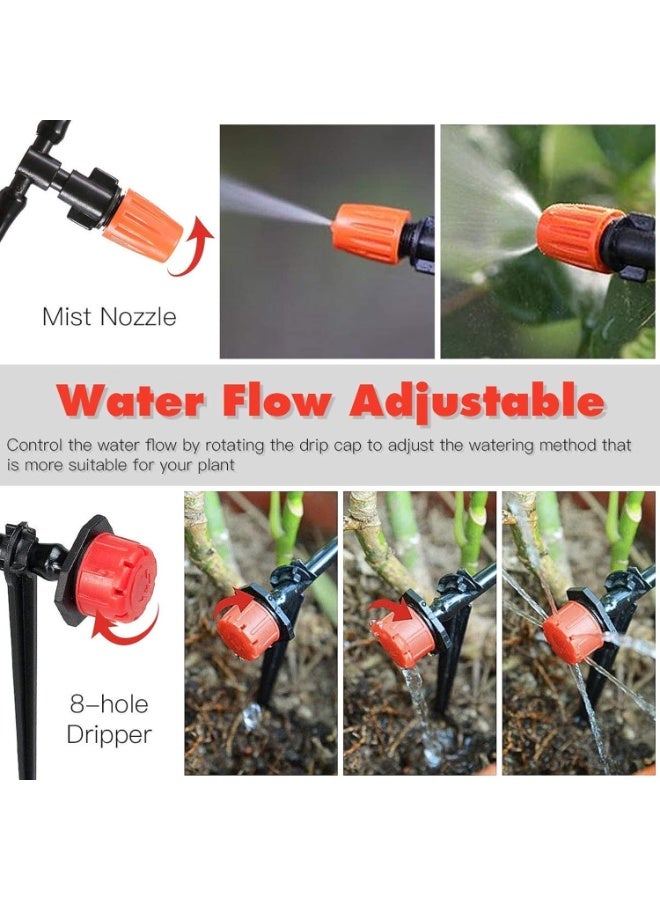 Automatic Micro-drip Irrigation Kit, Blank Distribution Tubing, Watering System, Dispensing Hose Mist Nozzle Dripper, 30m Adjustable Micro DIY Irrigation Kit Plant Water Saving System for Outdoor, Flowers, Lawns, Gardens - Image 3