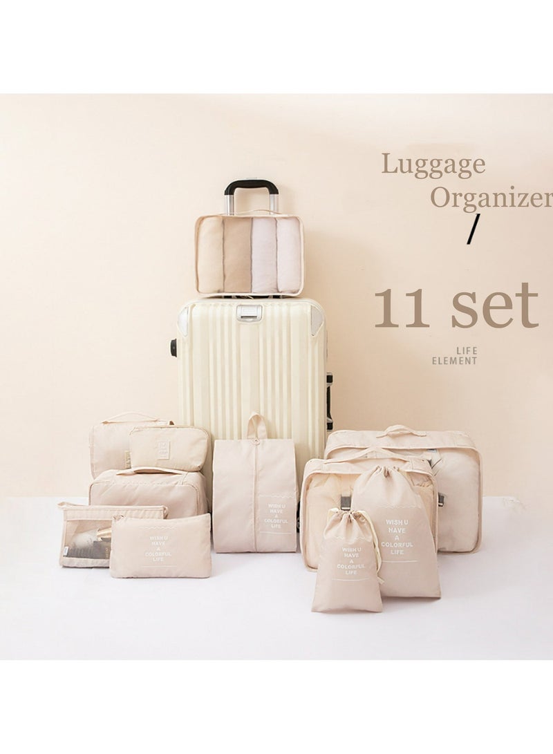 Magic Park 11 Set Packing Cubes for Suitcases Travel Organizer Bags Set Waterproof Clothes Organizer for Travel Accessories , Beige - Image 2