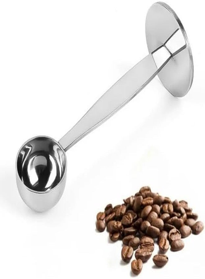 Sluswallow Silver Coffee Scoop Portable Stainless Steel Stand 2 In 1 Coffee Powder Measuring Scoops Tamper Spoon Tools, Coffee, Tea and Espresso, Kitchen and Dining, Coffee Scoops - Image 1