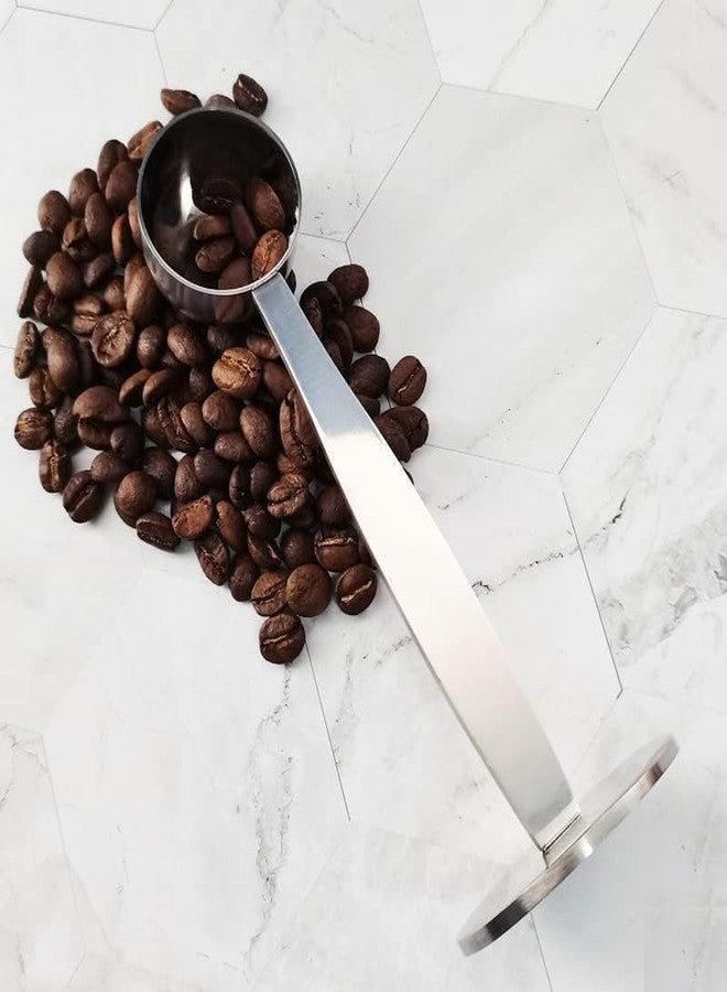 Sluswallow Silver Coffee Scoop Portable Stainless Steel Stand 2 In 1 Coffee Powder Measuring Scoops Tamper Spoon Tools, Coffee, Tea and Espresso, Kitchen and Dining, Coffee Scoops - Image 2