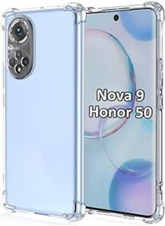 Generic USTIYA Case for Honor 50 / Huawei Nova 9 Case Clear TPU Four Corners Protective Cover Transparent Soft funda 