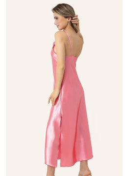 DoReMi Cross-Strapped Deep Slit Satin Nightgown  - Image 1