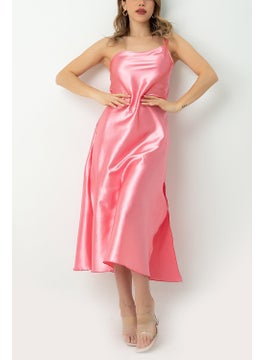 DoReMi Cross-Strapped Deep Slit Satin Nightgown  - Image 3
